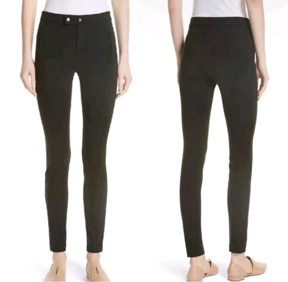 Vince Ponte Knit Ski Pants Charcoal Front Seam Skinny Stretch Trousers Size 10